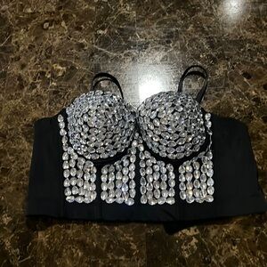 💎Xxl bling bra 32" Jeweled Corset New